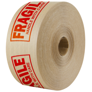 "Fragile" Printed Red - Reinforced Kraft Gum Tape