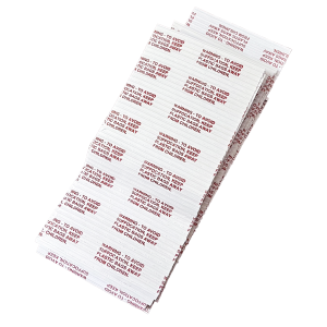 5 X 5/32" Paper/Paper White Gang Ties - Printed Blue Warning